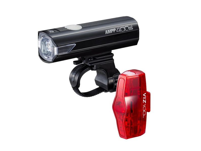 CATEYE Ampp 400s / Viz 100 Bike Light Set Usb-c click to zoom image